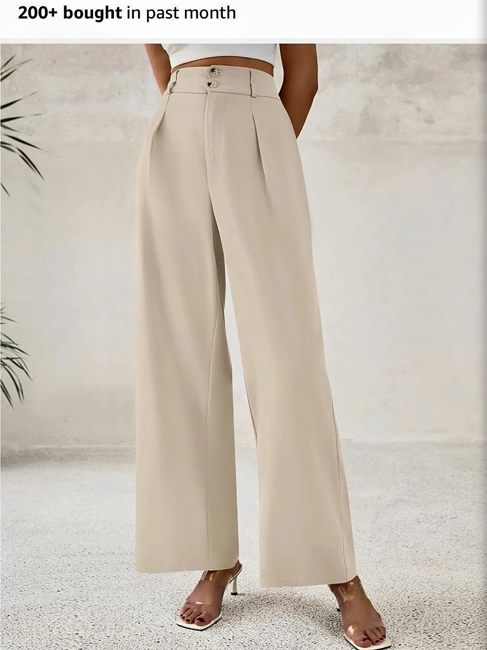 Wide Leg Pants Cream Small (4-6) Like New